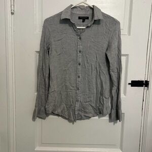 BANANA Republic Dillon Classic Fit Gray button down top blouse XS